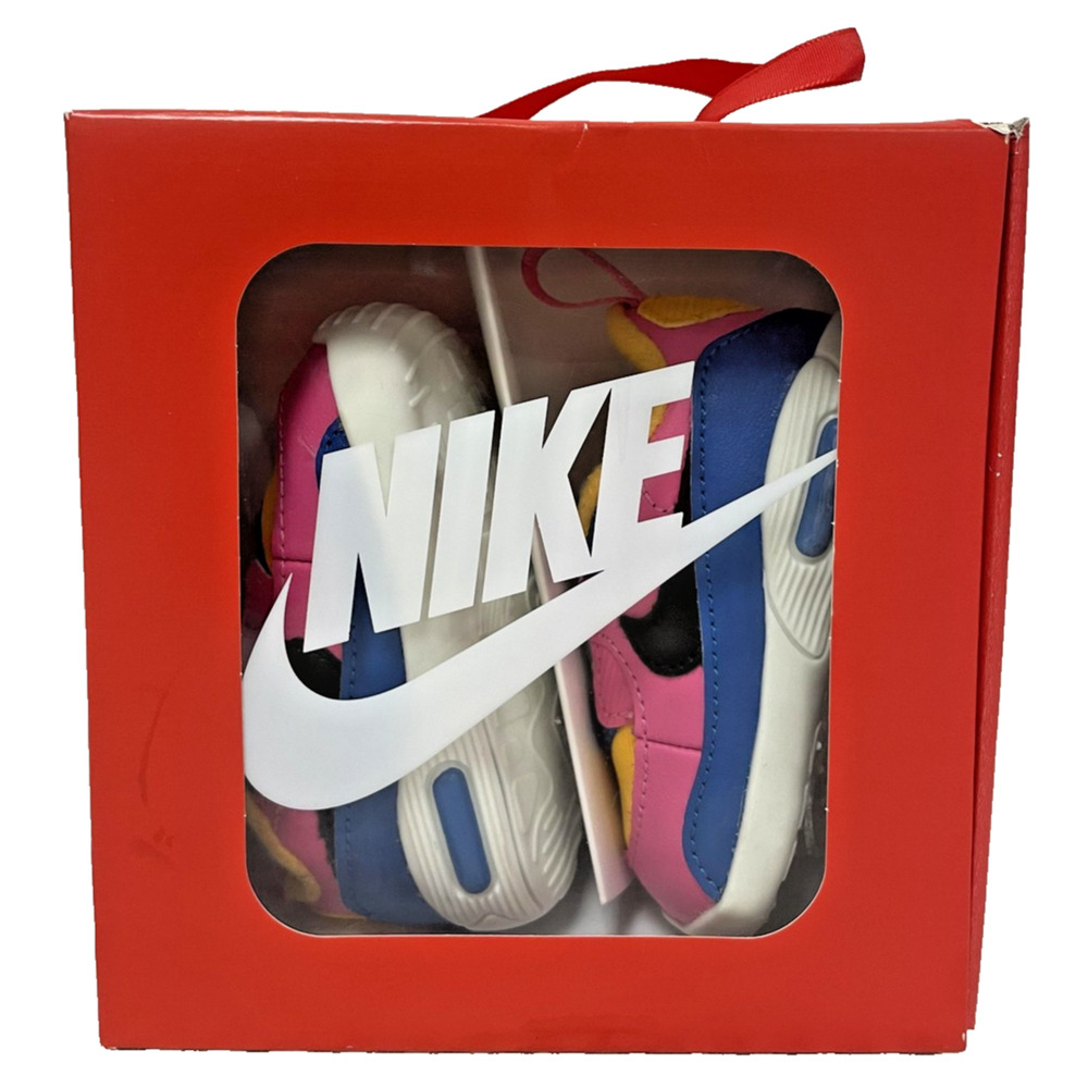 Nike Max 90 Crib Baby Shoes Size 2C Multicolor University Gold Pink C10424-700